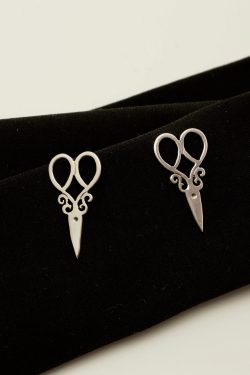 scissors earrings silver